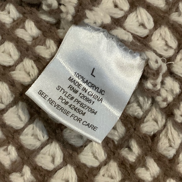 Pink Rose Brown Cream  L Cardigan Fall Normcore Scandi Girl - Picture 4 of 8